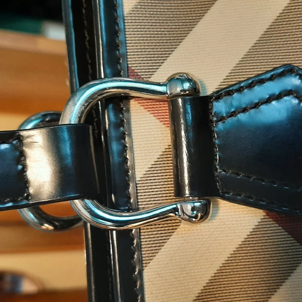 Burberry Vintage Y2K Women's Nova Check Pattern Satchel Bag Purse, Dust … - Picture 10 of 14